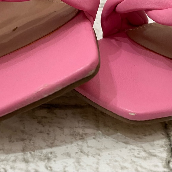 BCBGeneration Pink “Finaa” Slide Chunky Braided Woven Strap Heel Sandal Size 7 - Picture 14 of 16